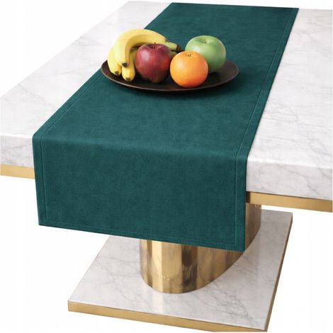 Runner da tavola in velluto MARINE per un soggiorno classico e glamour in velluto liscio 40x140