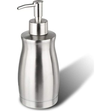 Dispenser di sapone in acciaio inox – Flacone dispenser a pompa ricaricabile in nichel spazzolato, dispenser di sapone (1/4)