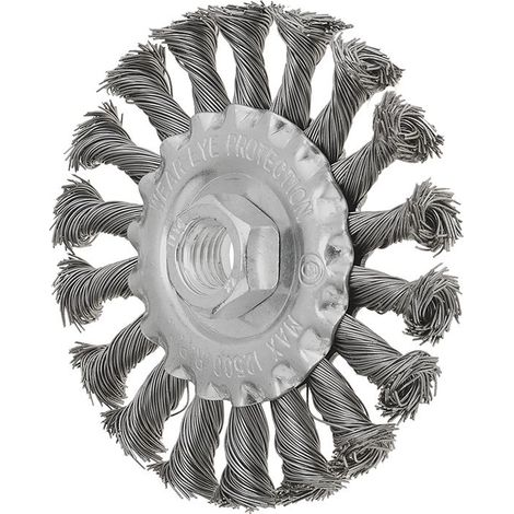 Brosse circulaire en fil metallique torsade 100 mm m14 pour meuleuse