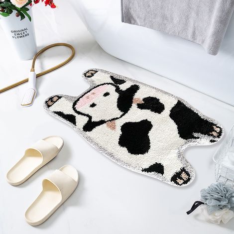 Tapis de salle de bain antidérapant pour chambre d'enfant Motif vache mignonne 90 cm X44 cm (1/4)