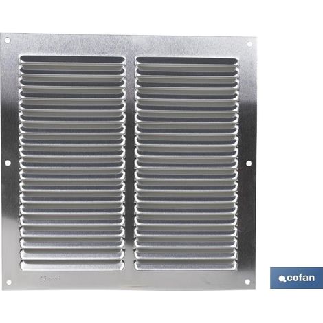 Pacco da 5 griglie di ventilazione in alluminio 20 x 20 cm