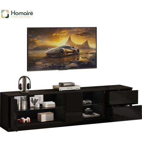 TV-Ständer aus MDF schwarz 160 x 40 x 52 cm HOMAIRE (1/5)