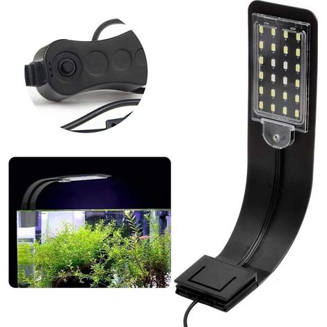 LED Lampe D'aquarium Éclairage D'aquarium Super Mince avec Lumière Blanch,e et Bleue, 2.5A, Noir (1/5)