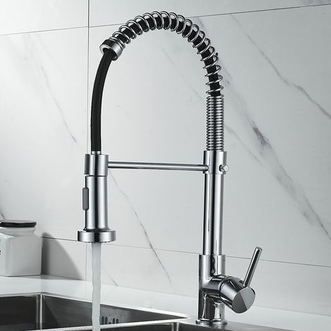 Robinet mitigeur de cuisine pivotant à ° d'évier moderne ressort avec douchette extractible modes pulvérisation 360 2 (1/5)
