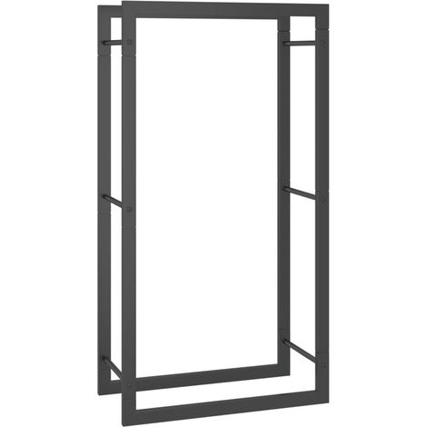 Leñero de acero negro mate 50x28x94 cm vidaXL (1/5)