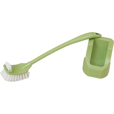 Lot de brosses de toilettes double face, tête en plastique avec support, pour maison, hôtel, chambre, vert (1/5)
