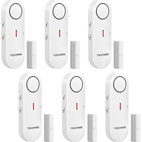 Alarmes de Porte et Fenêtre, 3 Réglages de Volume, Alarme de Sécurité Domestique sans Fil avec Sonnette de Porte, Installation Rapide pour Maison/Hôtel/Appartement/Garage (Lot de 6) (1/5)