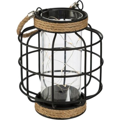 Lanterne Déco en Métal avec Microleds 17cm - SILUMEN (1/2)