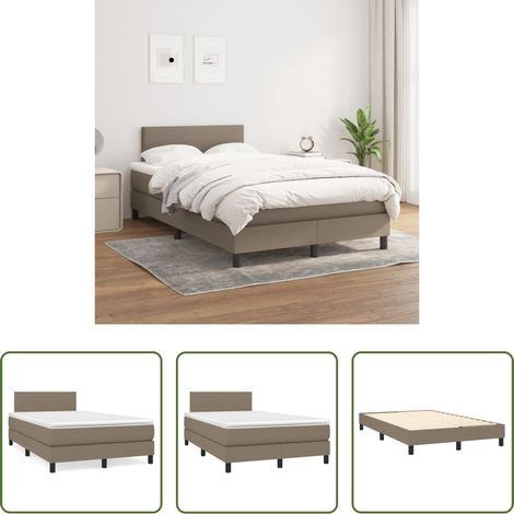 vidaXL Kopfteil - Boxspringbett mit Matratze Taupe 120x200 cm Stoff (1/5)