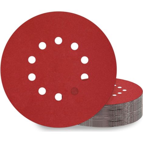 Schleifscheiben 225mm Klett 10 Loch rot 25 Stück P800 25.0 (1/5)