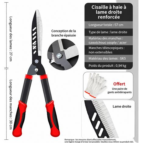 Cisailles de jardin à lame droite renforcée en acier SK5 sk5 2137 55-93 2 1 kg – Livraison gratuite