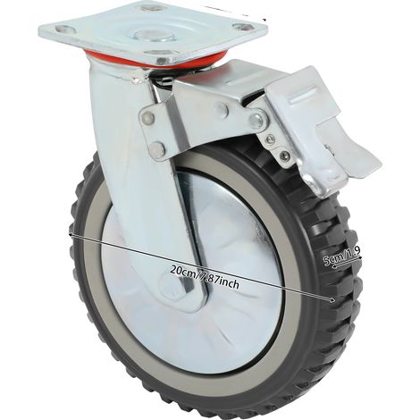 Roues pivotantes, rotation à 360°, capacité de charge élevée, Argent (1/2)