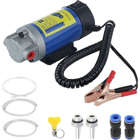 Pompe vidange Huile Moteur, Pompe à Huile Diesel 12V 100W Pompe Electrique Vidange Huile Moteur, Pompe de Transfert Pompe extracteur de vidange d'huile équipée de 3 Tuyaux,pour Voiture, Bateau, Moto