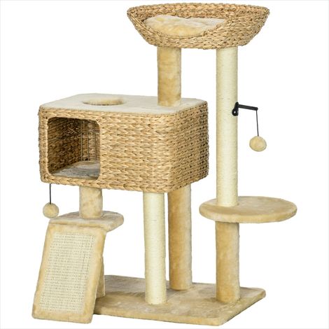 Arbre à chat avec griffoir panier et plateformes 60 x 40 x 98cm (1/5)