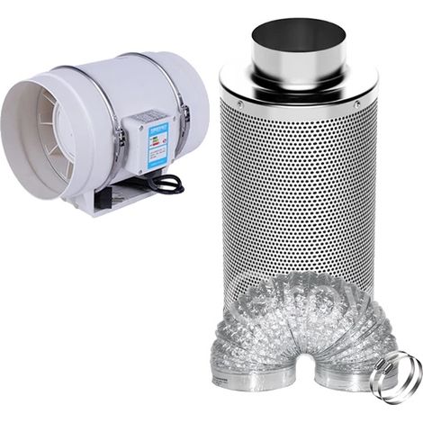 Kit de ventilateur à conduit, télécommande, filtre à charbon, Kit de ventilateur-b, 5 pouces 125 mm-b (1/2)