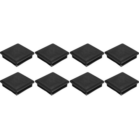 8pcs Square Plastic Stoppers, 80mm x 80mm x 23mm Height for 72-78mm Pipe Chair Leg Caps Square End Caps PE Protector for Tables Black (1/5)