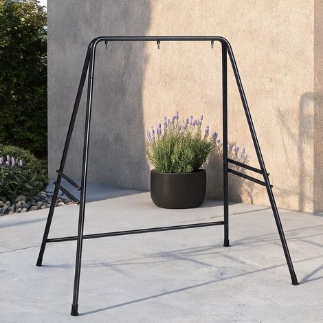 Support de hamac coloris noir en acier 178 x 143 x 180 cm (1/5)