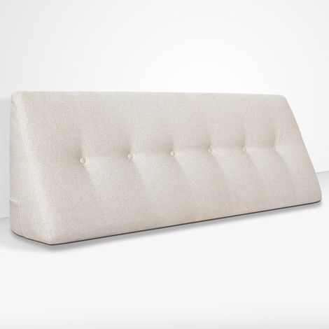 EVERGREENWEB - Cuscino da Lettura ergonomico, Cuscino Schienale a Cuneo per Letto e Divano Cuscino Per gambe Testata letto Misura 160x26 cm Colore Crema 100% Made in Italy CHILL PILLOW (1/5)