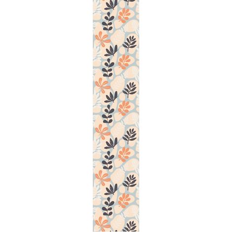 Papier Peint Intissé Pré-encollé Rouleau Wallpaper Gris Feuilles Tropicales Adhésif Décorative - 1 Roulle de H300 x L60 cm (1/4)