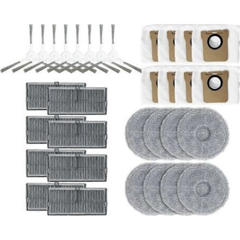 Accessoires pour aspirateur robot Xiaomi Mijia M30S D103CN : brosse latérale, filtre HEPA, lingette de nettoyage, sac à poussière, pièces de rechange (1/5)