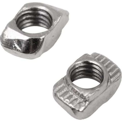 Écrous de fixation à tête marteau en acier au carbone nickelé à rainure en T pour profilés en aluminium, 50 pièces - EU20-M5 (1/4)