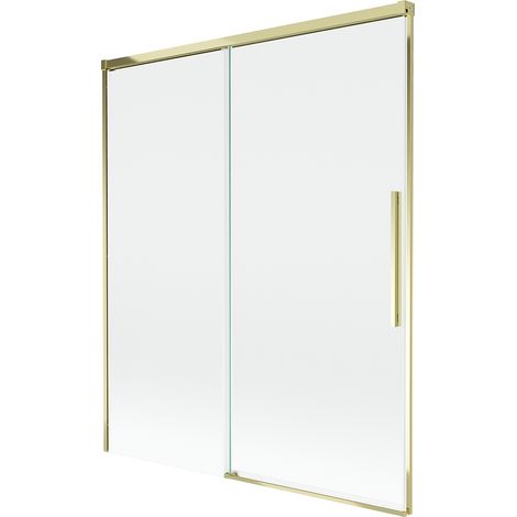 Mexen Rox paroi de douche coulissante à 2 vantaux 140 x 150 cm, transparent, doré - 8C9-140-001-50-00