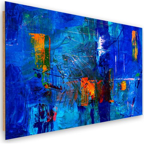 Quadro deco panel, Mano di astrazione blu -pinto - 100x70 (1/5)