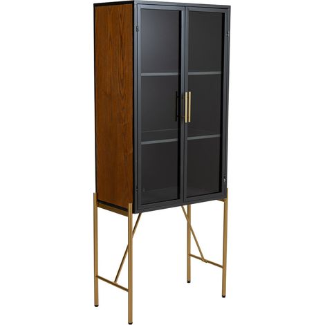Armario de madera y metal marrón 64x35x155 (1/5)