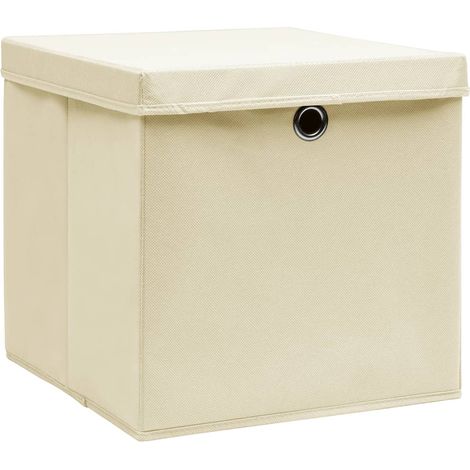 Maison Exclusive - Contenitori con Coperc4 pz 28x28x28 cm Crema