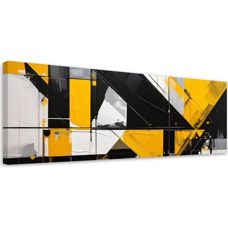 Stampe su Tela, Forme geometriche astratte giallo, 90x30 (1/5)