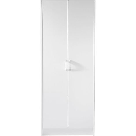 En bois d'ingénierie armoire garde-manger meuble rangement vaisselle 3 étagères réglables cuisine et salle à manger blanc (1/5)