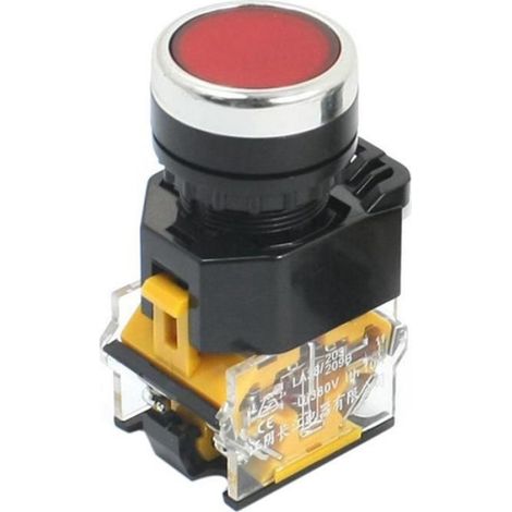 12Pcs 22mm 10A 380V DPST Interrupteur à Bouton-Poussoir Momentané Rouge Vert noir,12 x interrupteur à bouton-poussoir (1/4)