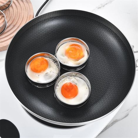 Lot de 8 cercles à crumpets en acier inoxydable de 10 cm (4 pouces), moules à tartelettes doublement roulés, anneaux de cuisson pour pâtisserie (1/3)