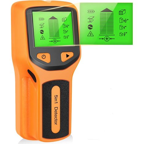 Détecteur de Matériaux 5 en 1 – Scanner Mural avec Écran LCD HD, Alarme Sonore, Détection Bois, Métal, Câbles AC et Montants (1/5)