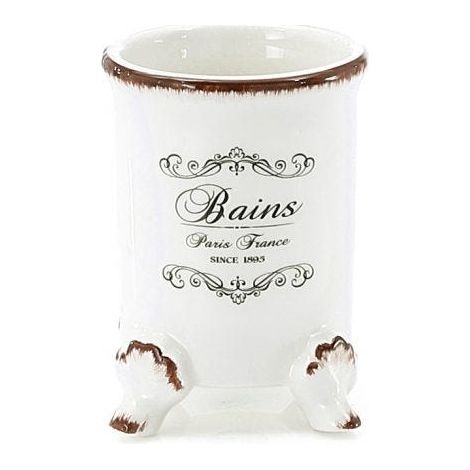 Shabby Zahnbürstenhalter Mit Verzierter Keramik  Amelia