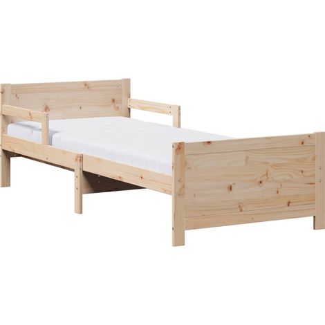 Lit simple  Lit adulte  Cadre de lit avec matelas Marron 80 x 200 cm Bois de pin massif