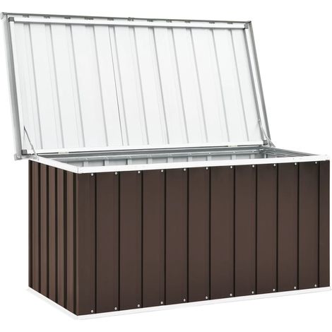 Cofre de almacenaje para muebles de jardín 129 x 67 x 65 cm marrón 020013097