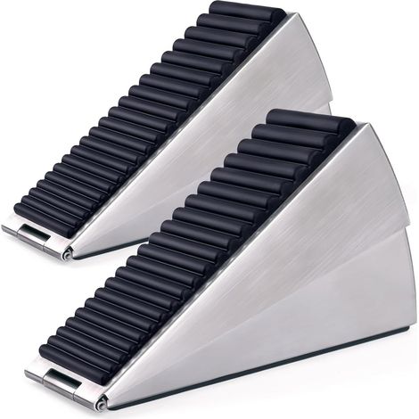 2pcs Arrêts de Porte pour le Sol, Hauteur réglable, ressort intégré, Antidérapants, Durables et Résistants, Cale Porte Caoutchouc, Stop Porte sol pour Toutes les Surfaces (1/5)