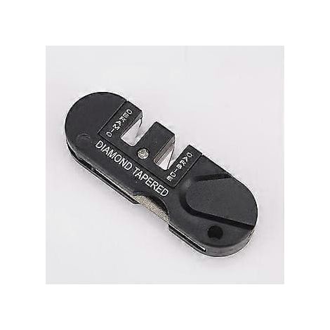 Affûteur de couteau de poche, rainure en carbure/céramique/diamant, tige diamantée conique pliable pour lames dentelées, trou de torsion, noir, 8 x 3 x 1,2 cm (1/5)