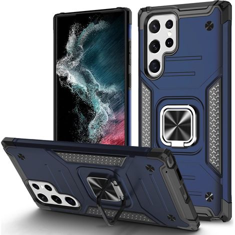 COQUE POUR SAMSUNG S22 ULTRA BLUE ARMOR MAGNET RING SUPPORT (1/4)