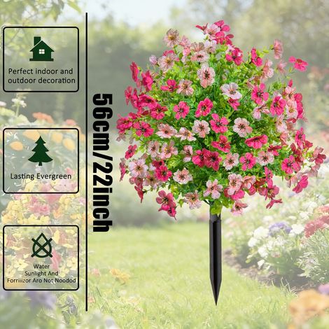 Plantes en pot avec piquets de sol, fausses feuilles d'eucalyptus violettes, arbustes artificiels, arbres à feuilles persistantes, 2 pièces (1/5)
