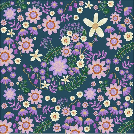 Komar Wandtapete - Disney Minnie Mouse Gardening Club Blue - 250 x 250 cm - Vlies - für Kinderzimmer (1/3)