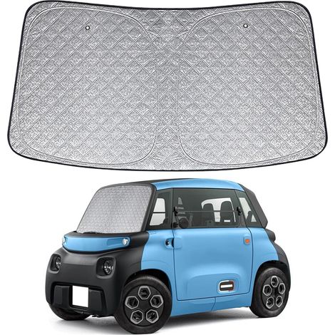 Pare-Soleil pour Pare-Brise Remplacement pour Citroen Ami 2020-2026 Opel Rocks-e 2021-2026 Fiat Topolino 2023-2026, Pliable Pare-Soleil pour Pare-Brise de Voiture, Bloque 99% des Rayons UV,- (1/5)