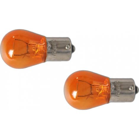 Autolampe orange - 12 V / 21 W / BAU15s - 2 Stück