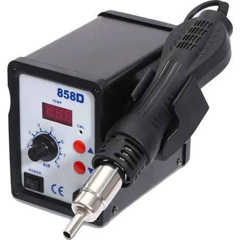 Station de refonte à air chaud, 700W, Température réglable 100-500°C, noir (1/2)