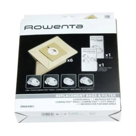 Accessorio aspirapolvere Rowenta sei sacchetti carta microfiltro