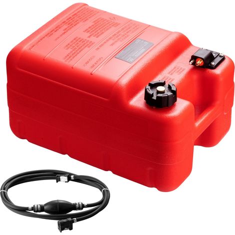 Tragbarer 24-Liter-Schiffskraftstofftank für Außenbordboote, mit 3-m-Schlauch und Manometer, geeignet für Boote, Yachten und Fischerboote, rot (1/5)