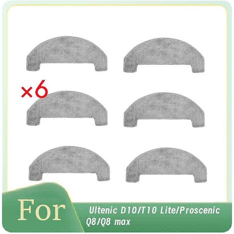 Chiffons de nettoyage pour aspirateurs Ultenic D10/T10 Lite/Proscenic Q8/Q8 Max - Accessoires et pièces de rechange (6 pièces) (1/5)