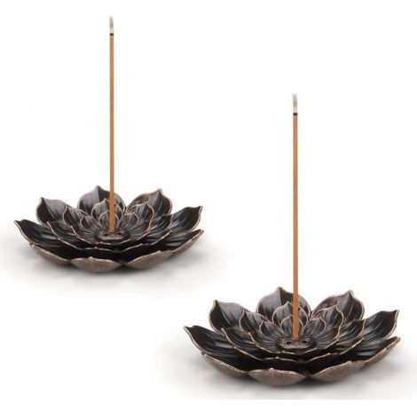 Lotus-Räucherstäbchenhalter – 2er-Set – Abnehmbares Design – 6-Loch-Halter – Ethno-Stil