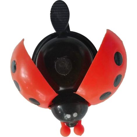 Sonnette de Vélo Mini Bicyclette Bell Mignon Animal Coccinelle Klaxon Vélo Cycliste Avertissement Bell pour Enfants Cyclisme Anneau de Sonnette-En forme de gentille Coccinelle, Rouge (1/3)